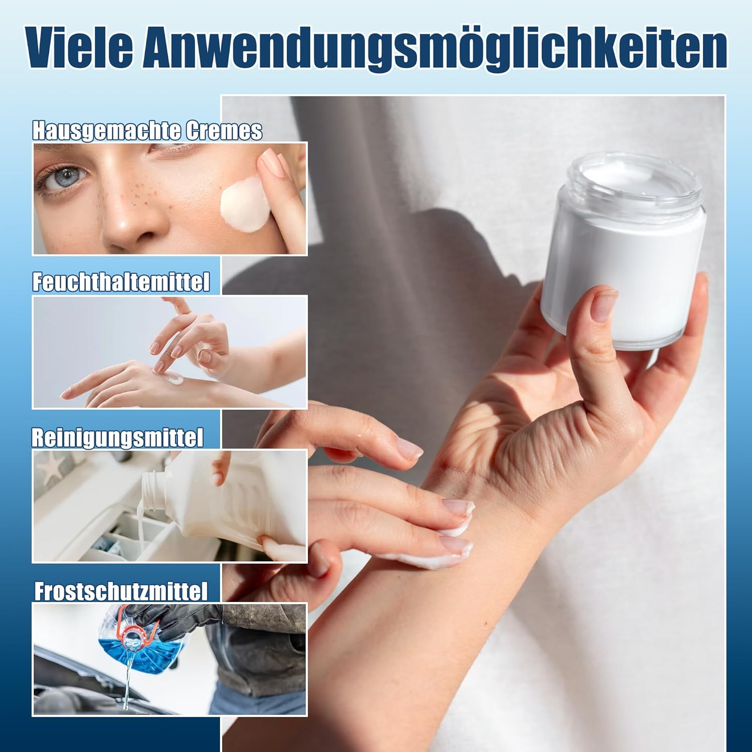 2 x 500ml 50% VG Glycerin / 50% PG Propylenglykol, Pharma-Qualität, Hochreines 50% VG Glycerin flüssig E422 / 50% PG Propylenglykol flüssig E1520- Rein, Vegan, 0% Zusatzstoffe