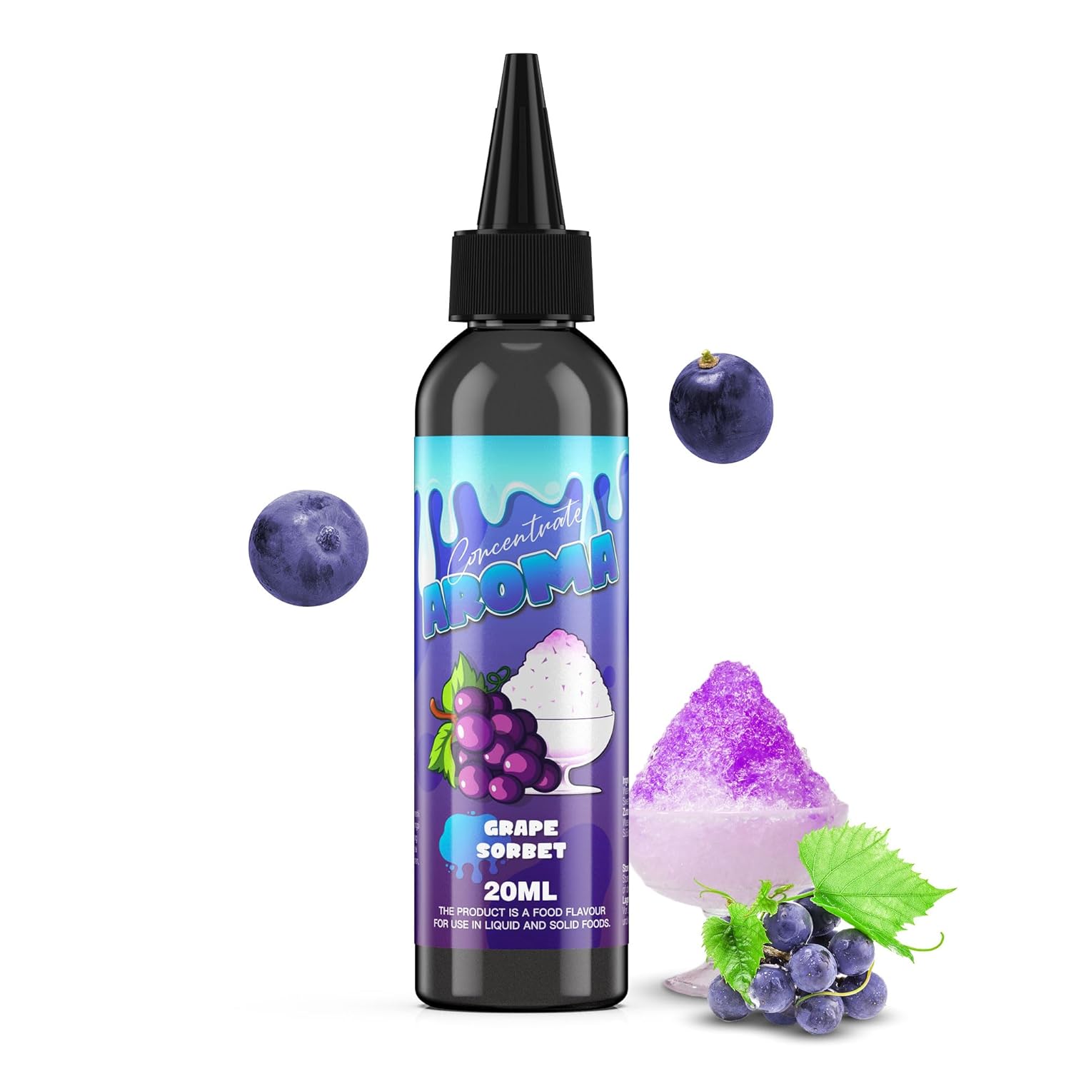 FURUN Food Flavoring Concentrate - Grape sorbet , 20ml in 120ml Bottle , Shake & Make