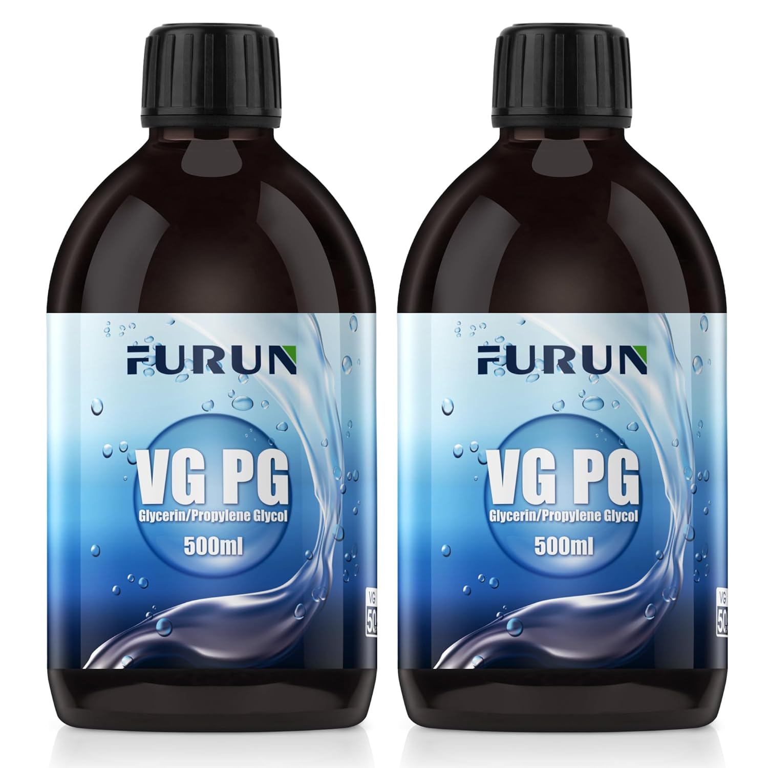 2 x 500ml 50% VG Glycerin / 50% PG Propylenglykol, Pharma-Qualität, Hochreines 50% VG Glycerin flüssig E422 / 50% PG Propylenglykol flüssig E1520- Rein, Vegan, 0% Zusatzstoffe
